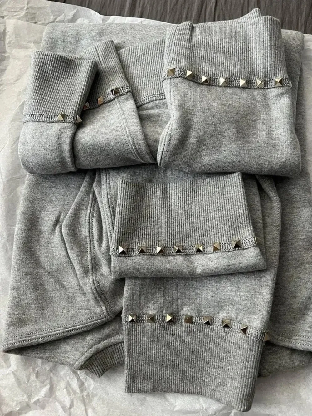 Valentino Men's Grey Rockstud Crewneck Sweatshirt